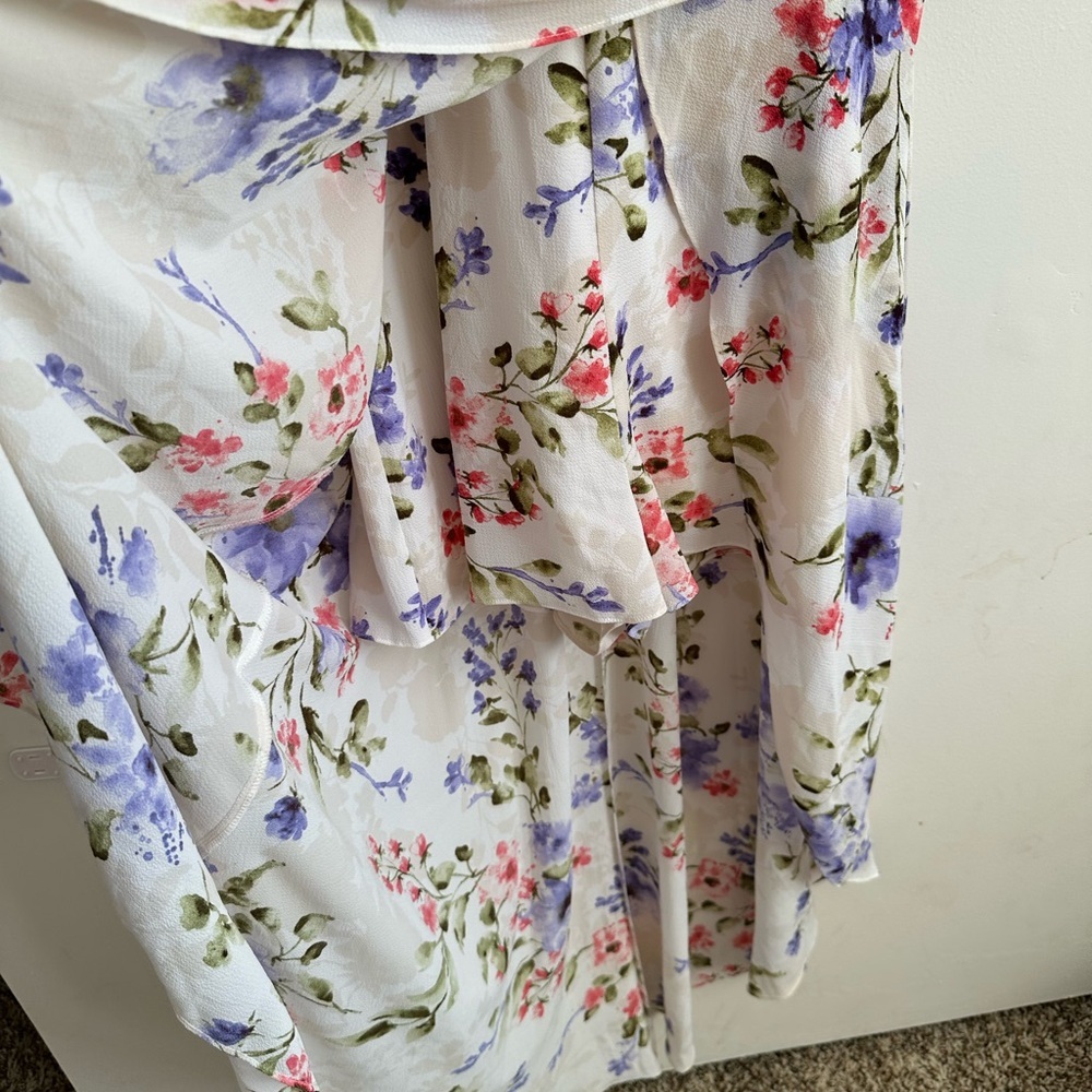 Iz Byer Floral Jumpsuit with Blue and Pink Highlights - Picture 6 of 16